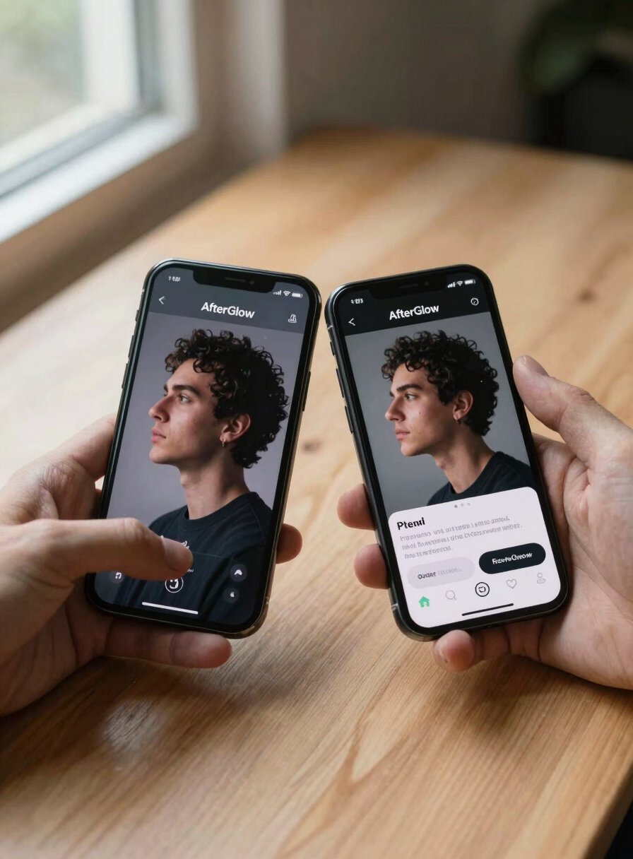 Tampilan profil pengguna di aplikasi AfterGlow